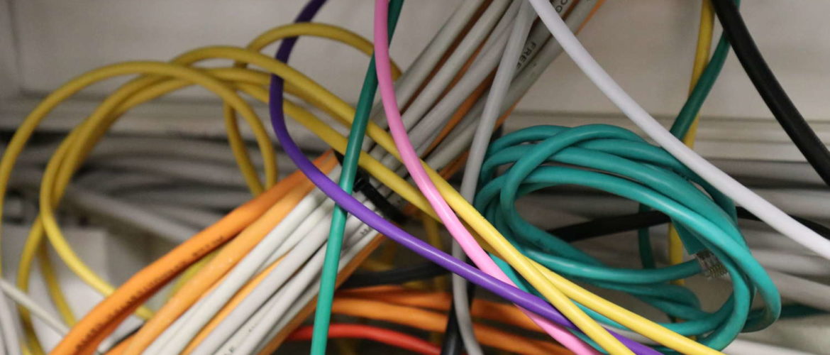 Network cables, potentially transporting e-mail