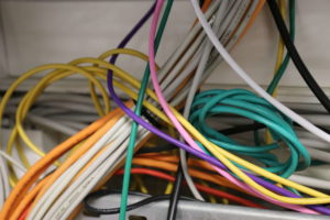 Network cables, potentially transporting e-mail